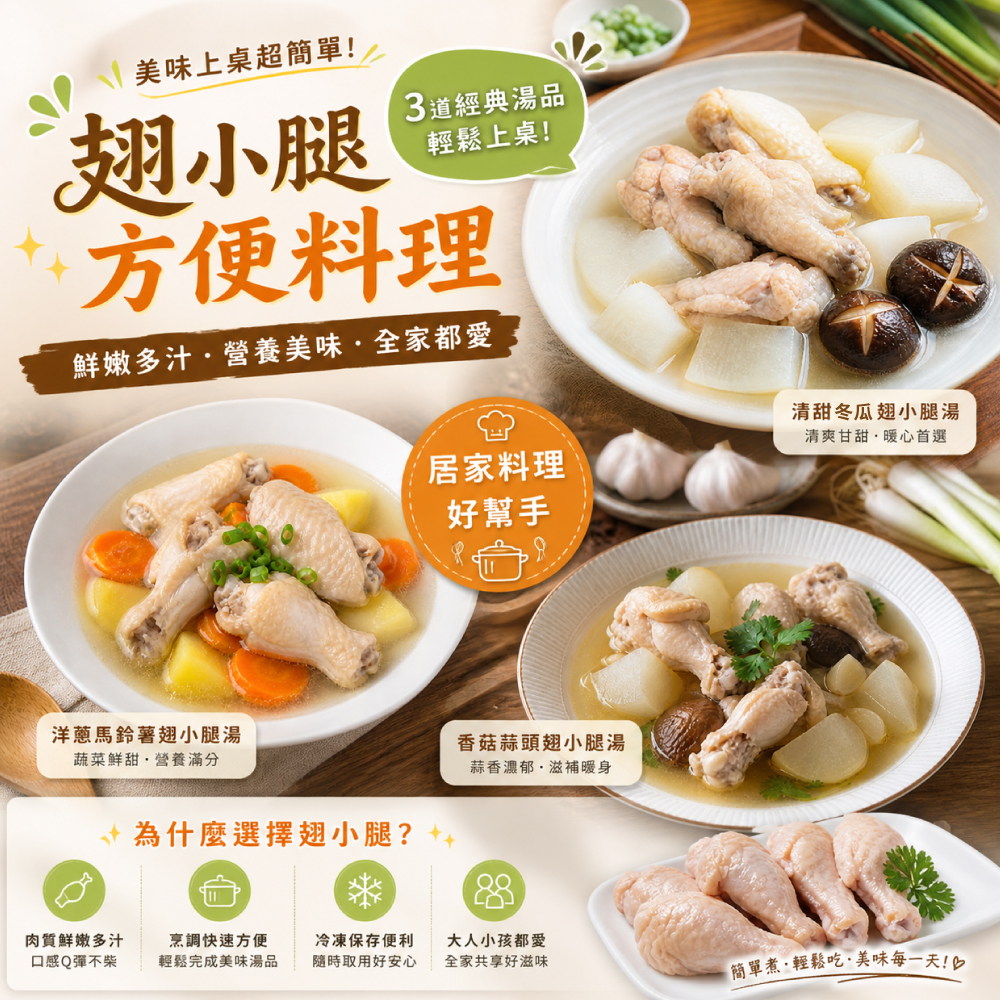 約克街肉舖 台灣國產鮮嫩翅小腿(600g±10%/包)