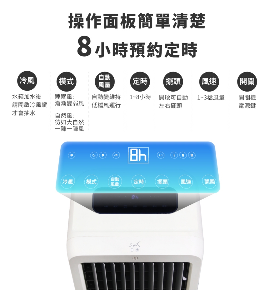 日虎 28L移動式水冷扇 ZH-3080 /贈2個冰晶罐