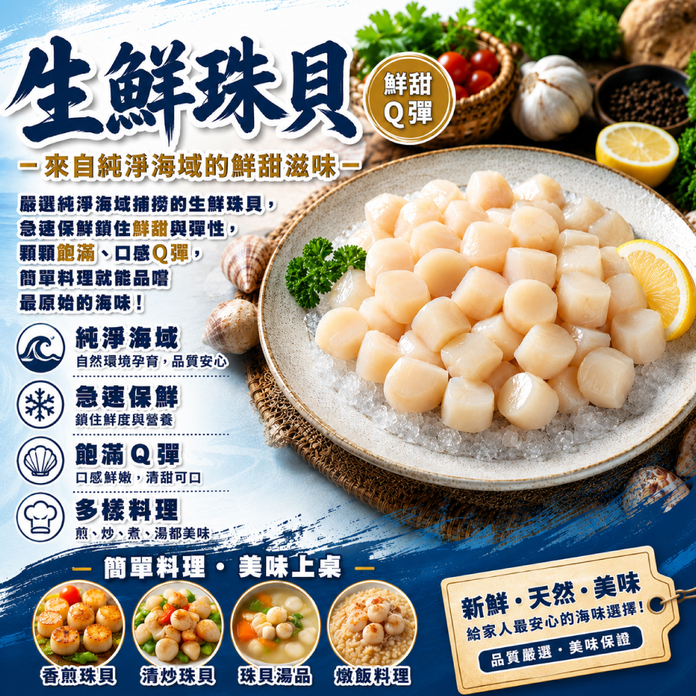 小川漁屋 鮮凍海灣珠貝(200g±10%/包)