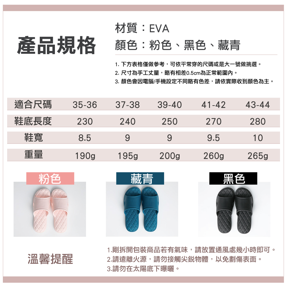 EVA加厚防滑室內拖鞋(1雙)