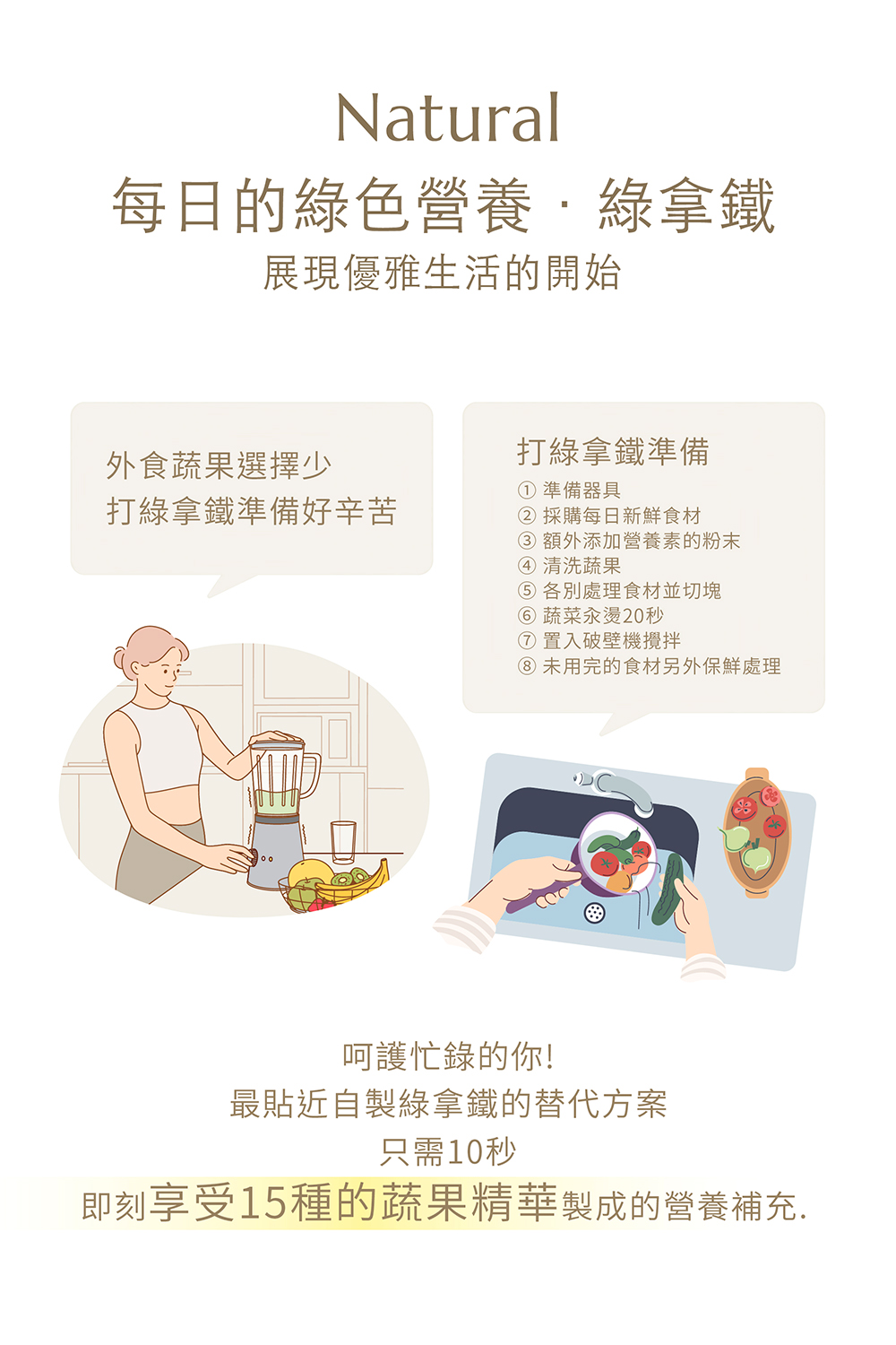 【Natural365】每日的綠色營養-綠拿鐵 營養與纖維一次到位