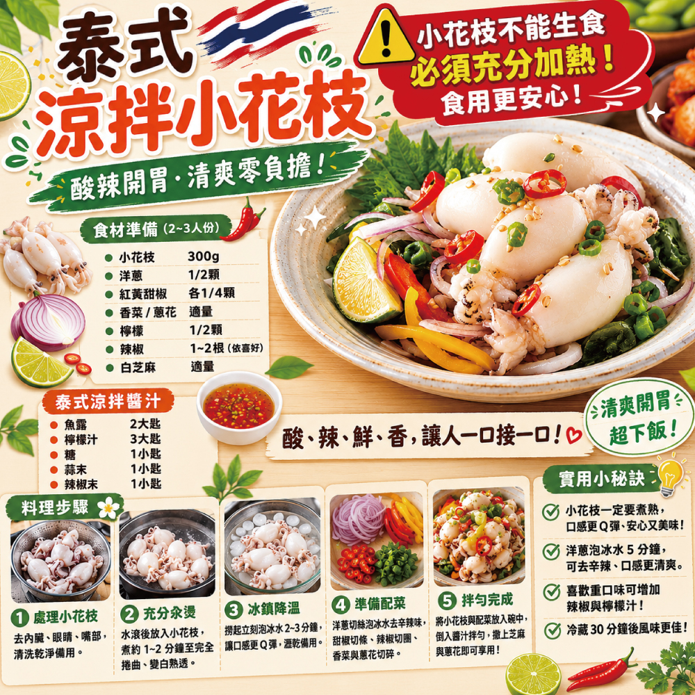 小川漁屋 單凍小花枝(300g±10%/包)