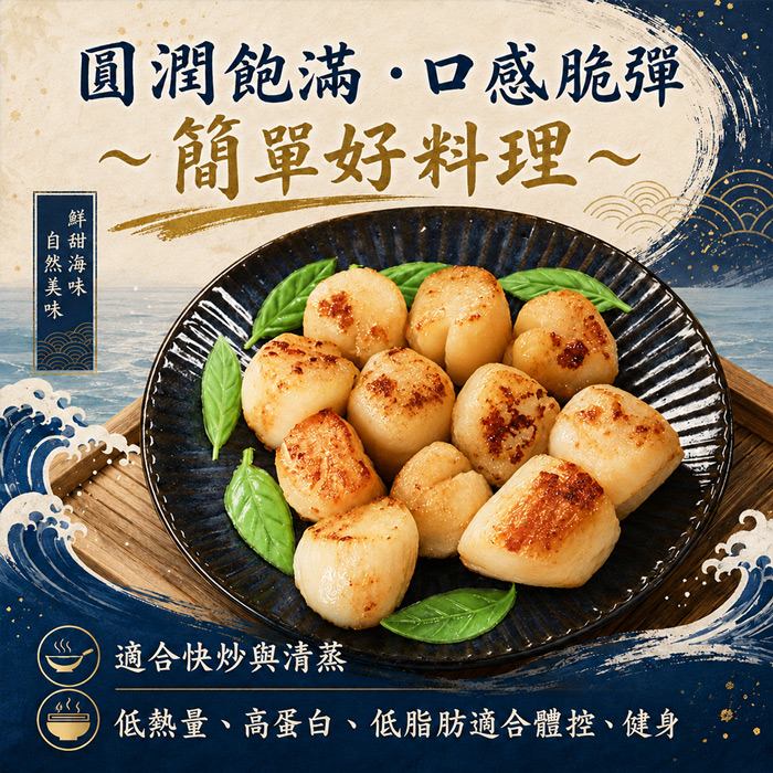 【築地一番鮮】生食級-海灣貝 1盒 |約70顆/500g/包 (小干貝珠貝)