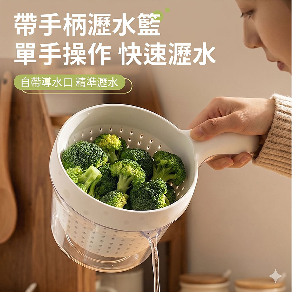 【JAR嚴選】多巴胺雙層清洗濾水二合一加厚洗菜籃(預購14個工作天)