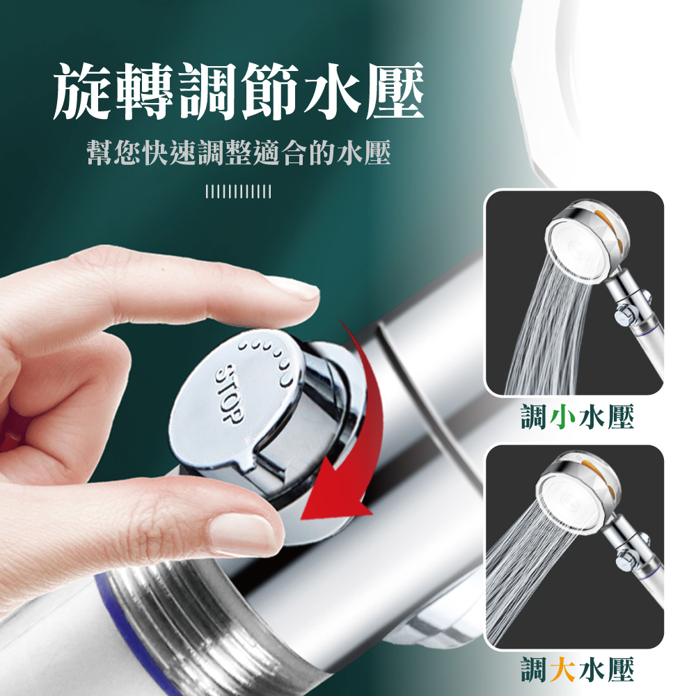 渦輪增壓過濾止水蓮蓬頭(顏色任選)