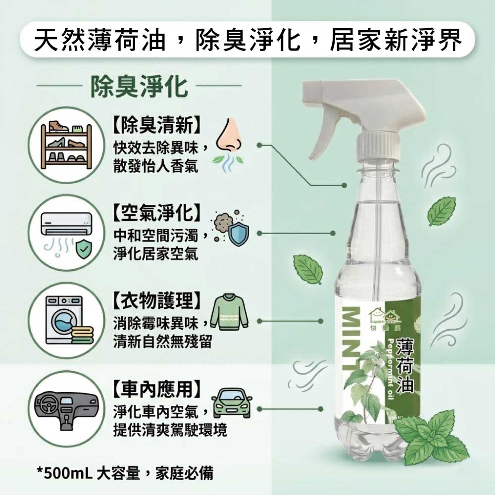 【HAPPY HOUSE快樂屋】薄荷油500ml-1罐