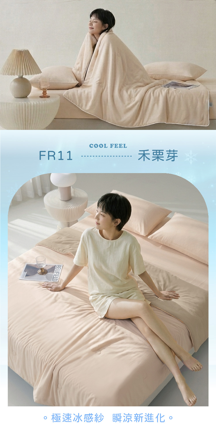 零度冰眠紗|涼感6尺雙人加大床包枕套+涼被(180x200cm)四件組