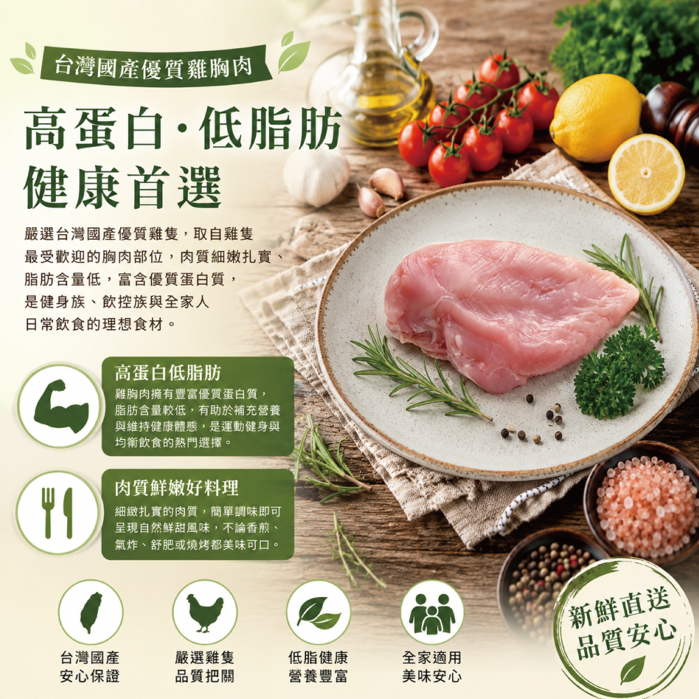 厚切純淨台灣去皮雞胸排