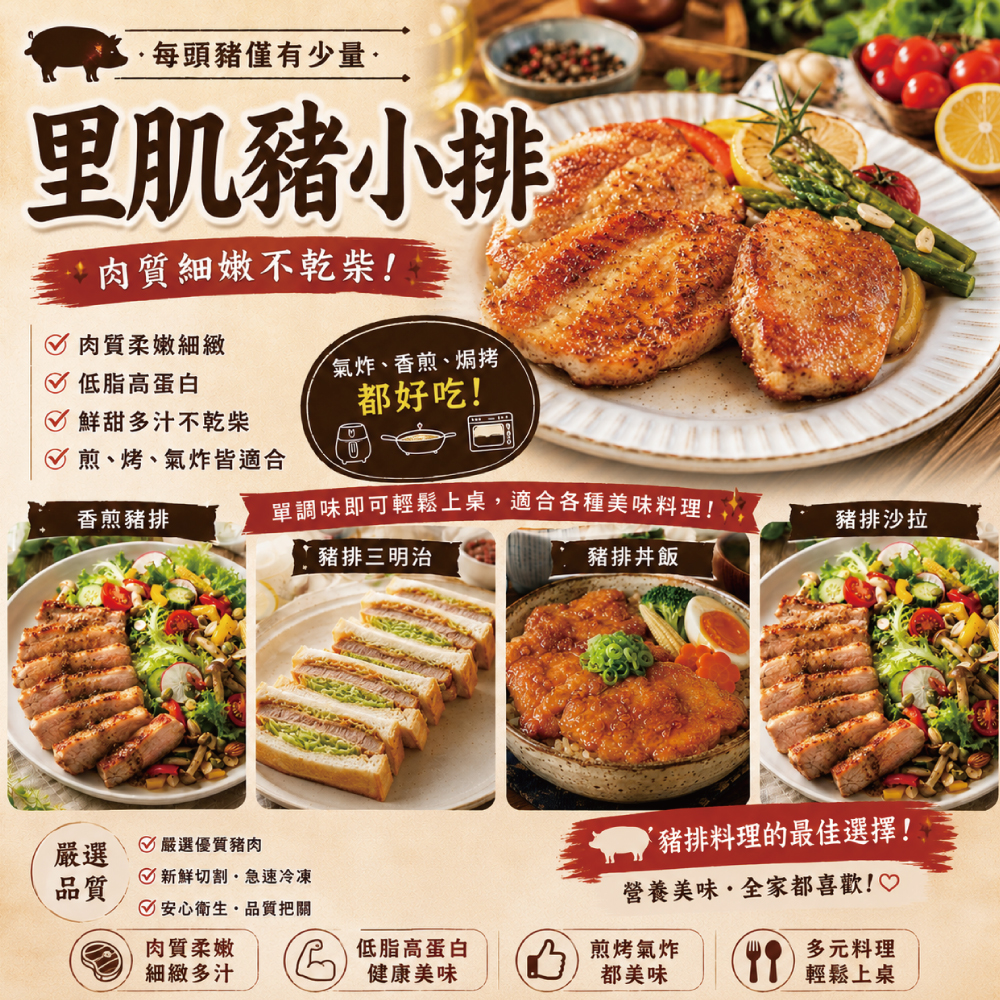 約克街肉舖 台灣國產無骨小里肌豬排