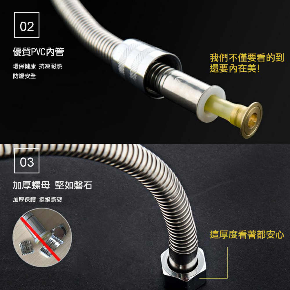 渦輪增壓過濾止水蓮蓬頭+2米軟管(組合)