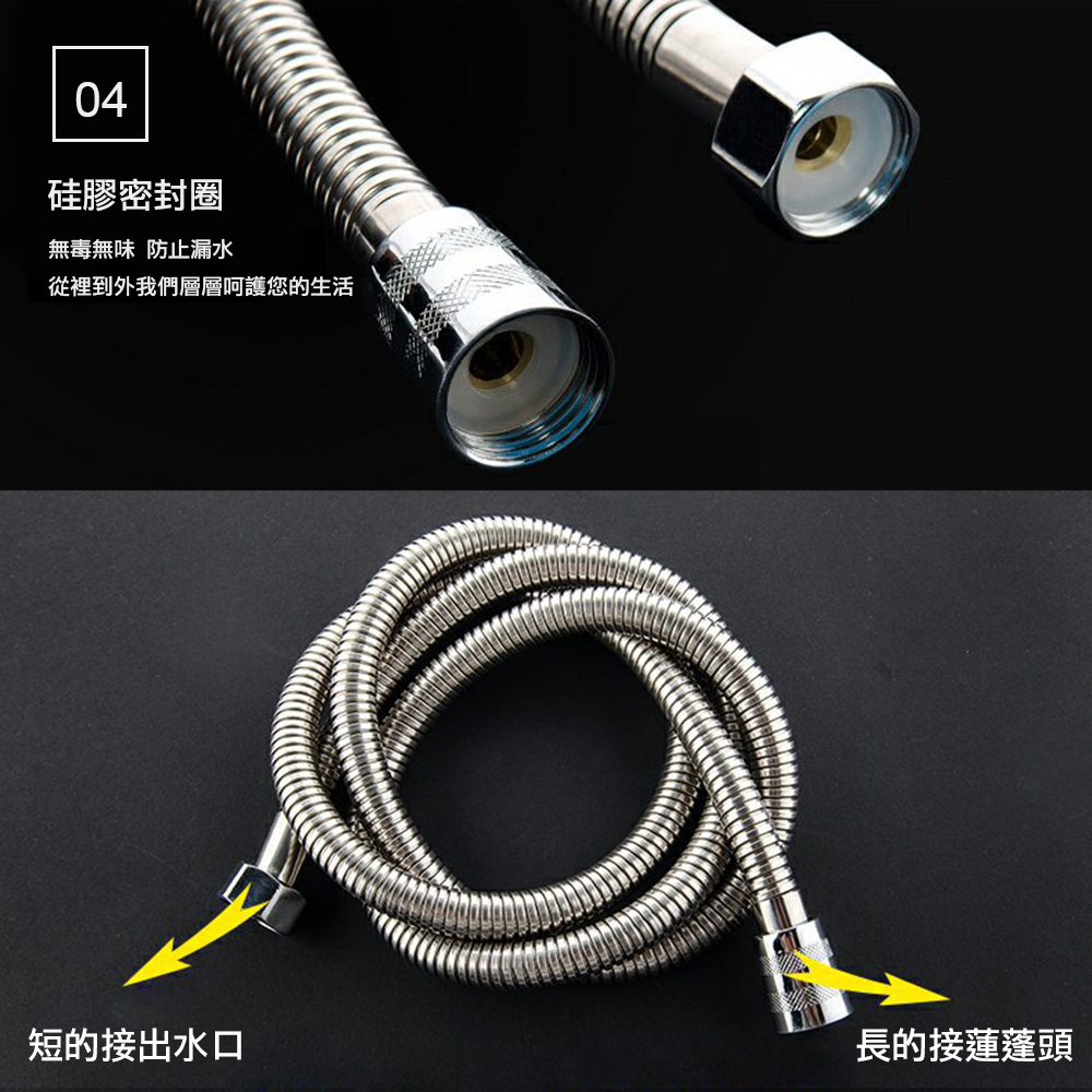 渦輪增壓過濾止水蓮蓬頭+2米軟管(組合)