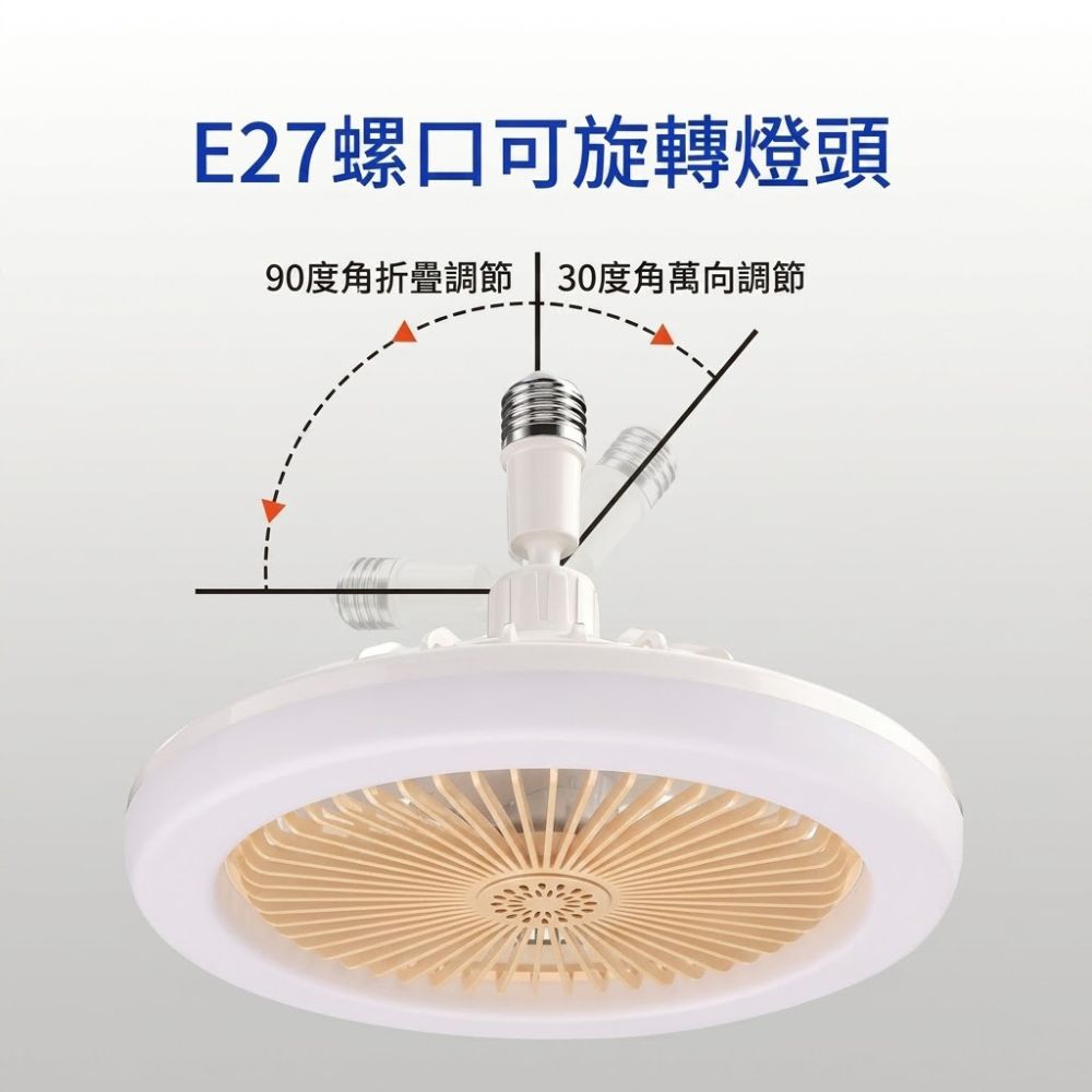 LED吸頂式靜音風扇燈 書房餐廳兩用吊燈 照明循環一體燈具