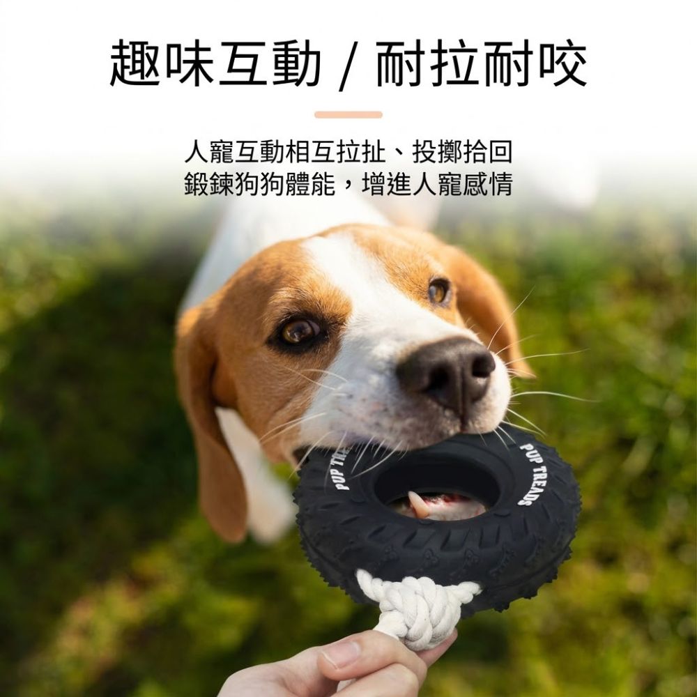耐咬橡膠輪胎寵物玩具 互動訓練磨牙潔齒啃咬玩具 中大型犬適用