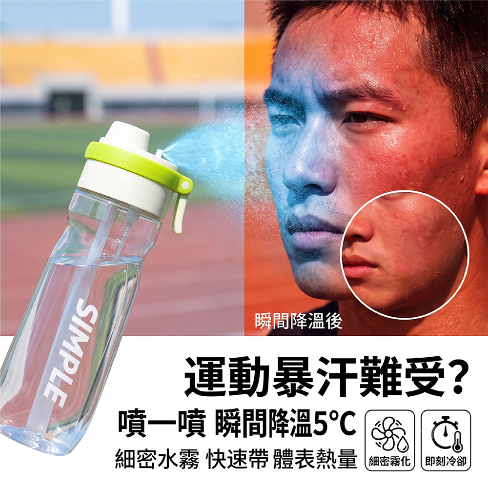 【JAR嚴選】夏季降溫神器便攜式噴霧水杯(預購14個工作天)