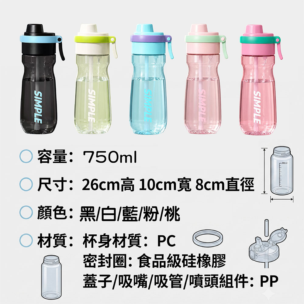 【JAR嚴選】夏季降溫神器便攜式噴霧水杯(預購14個工作天)