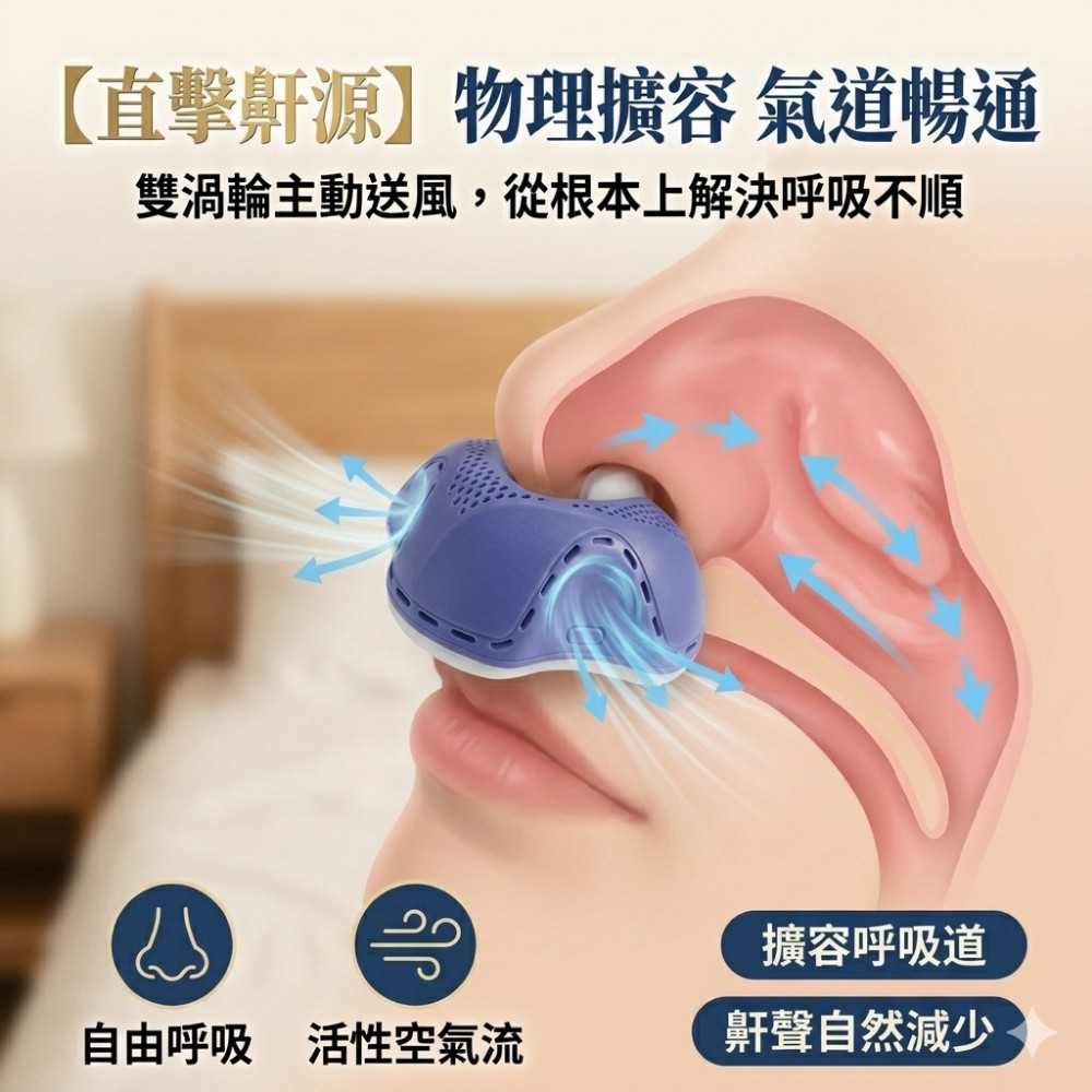 【深好眠】電動止鼾器 雙渦輪送風 擴容呼吸道 更好睡