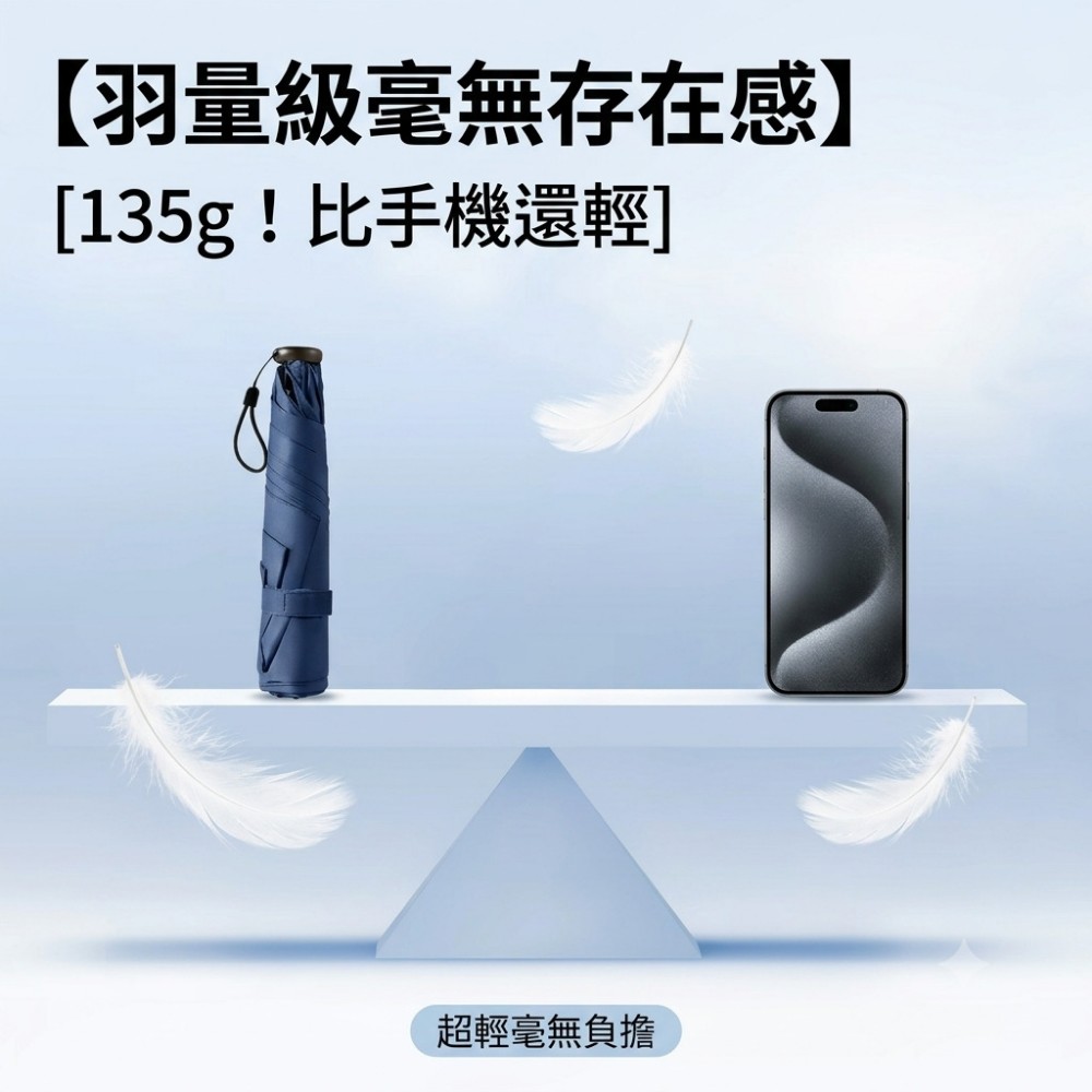 【PALMSHADE】迷你鉛筆防曬折疊傘 125g放包裡 輕如鉛筆 折疊傘 遮陽傘