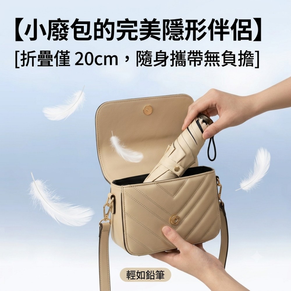 【PALMSHADE】迷你鉛筆防曬折疊傘 125g放包裡 輕如鉛筆 折疊傘 遮陽傘
