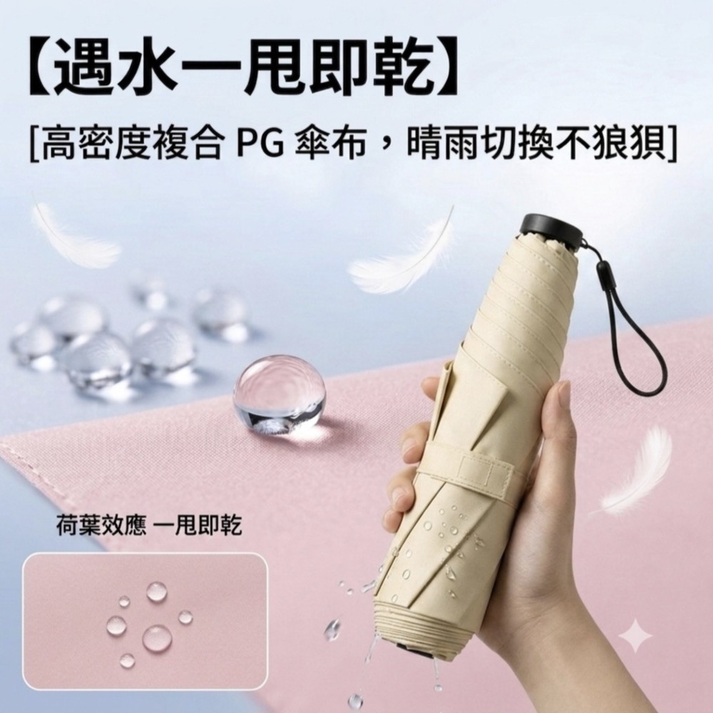 【PALMSHADE】迷你鉛筆防曬折疊傘 125g放包裡 輕如鉛筆 折疊傘 遮陽傘