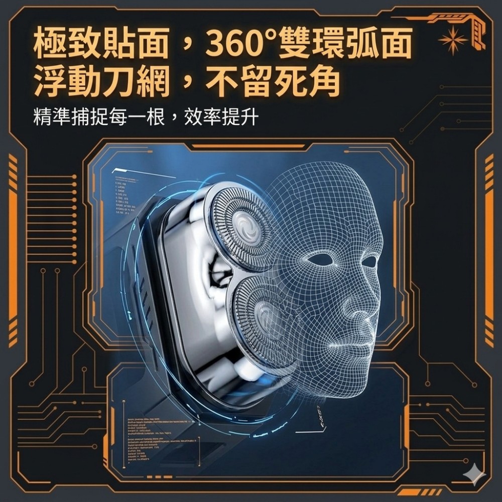 【鋒沐TXD】機甲雙刀頭刮鬍刀/鼻毛剪 贈收納包 乾濕兩用 自研磨越用越鋒利