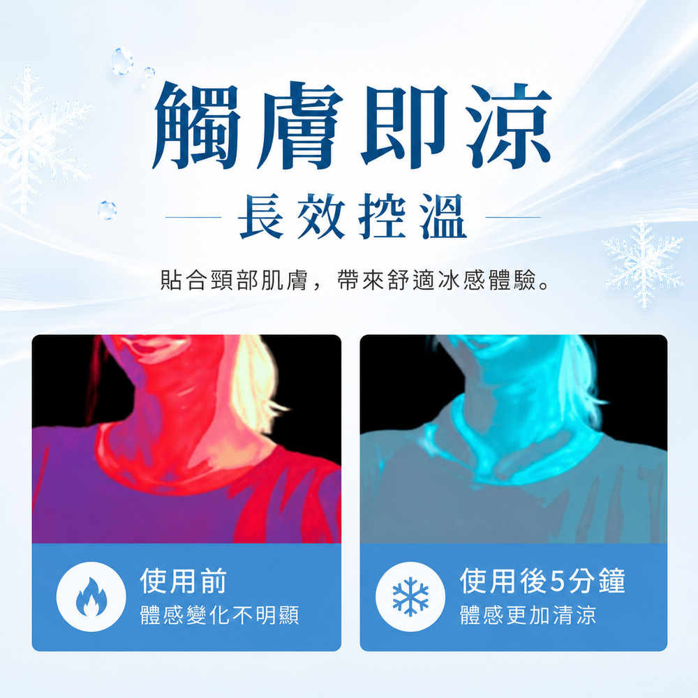 夏季戶外冰感降溫圈 掛脖式清涼頸圈 運動通勤消暑冰圈