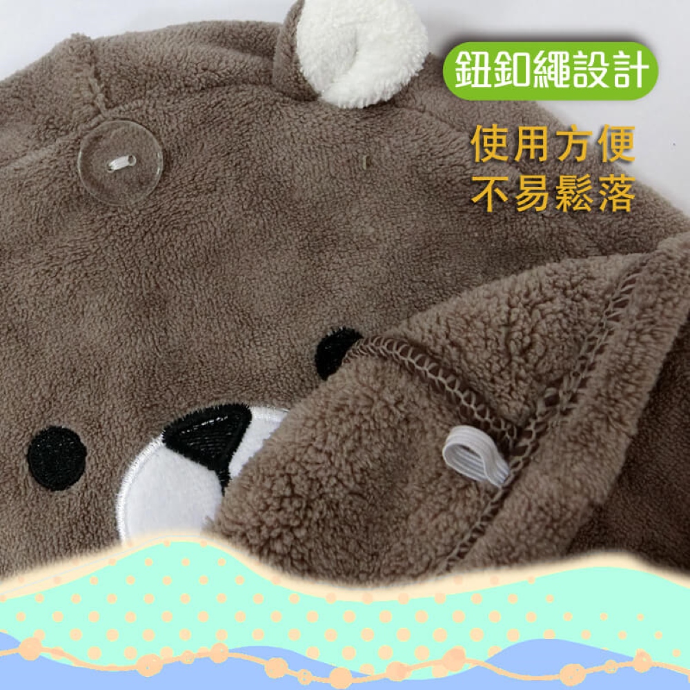 【YABY芽比】造型珊瑚絨速乾髮帽/企鵝/熊/貓咪