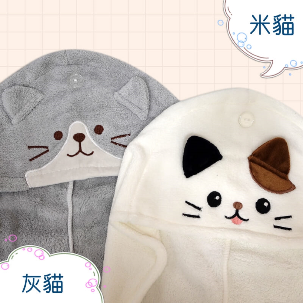 【YABY芽比】造型珊瑚絨速乾髮帽/企鵝/熊/貓咪