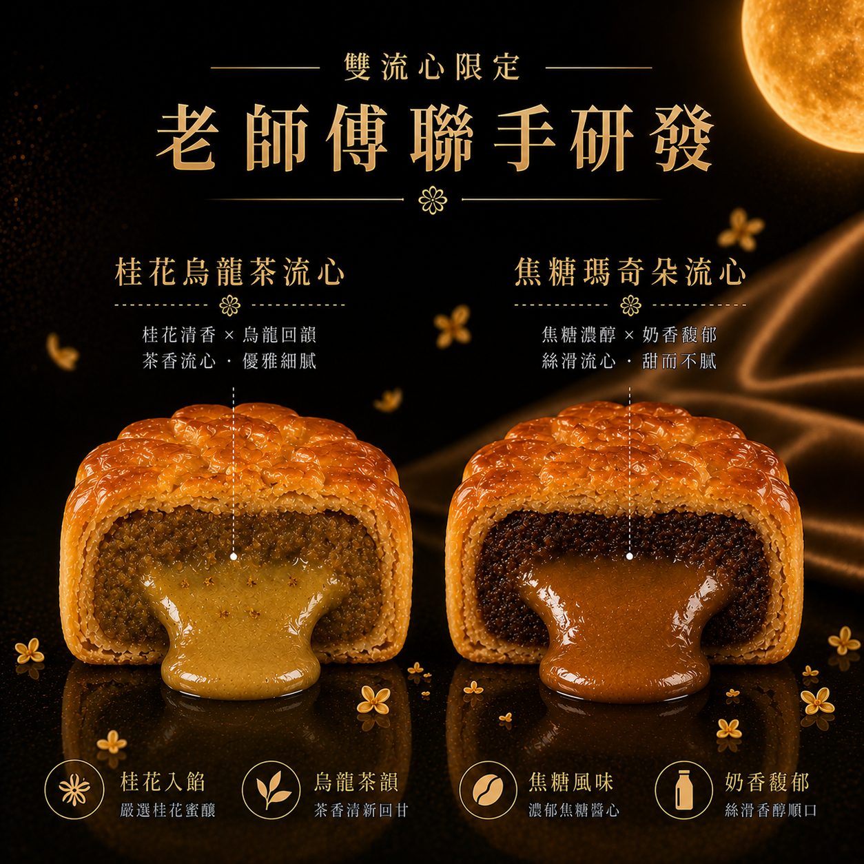 【魚香涎】 烏金鏡月之禮 中秋禮盒 月餅禮盒 6入/8入禮盒