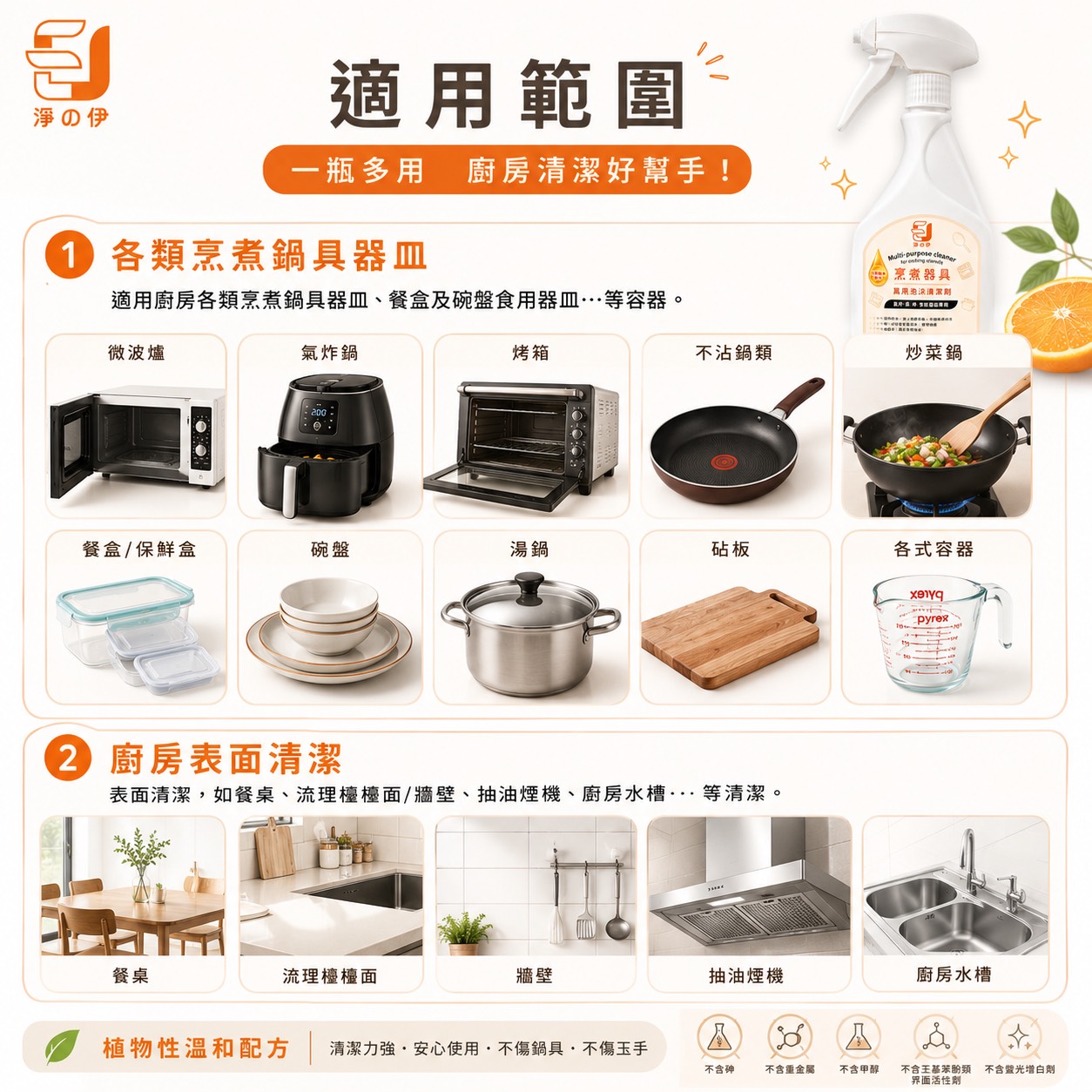 【淨の伊】烹煮器具萬用清潔劑500g(廚房萬用清潔劑)