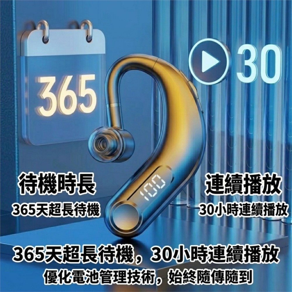 【Voxy】駕駛專用通話藍牙耳機 雜音變靜音 充一次講一年