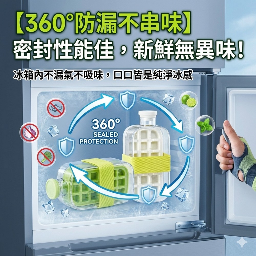 【野沏COLDRUN】隨身製冰冰格冷水壺800ml 按壓即出冰