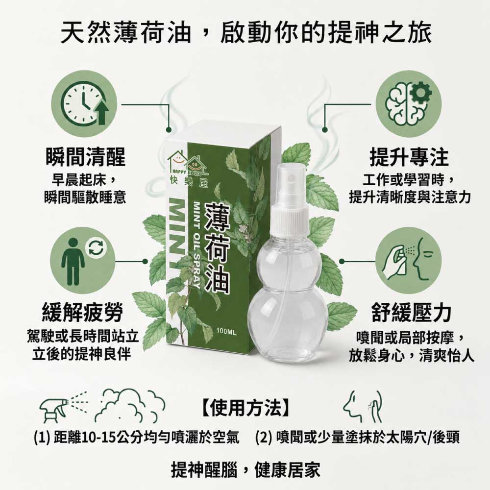 【HAPPY HOUSE快樂屋】薄荷油500ml-1罐(水性配方)