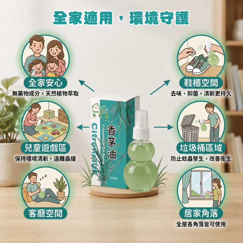 【HAPPY HOUSE快樂屋】香茅油100ml-1罐
