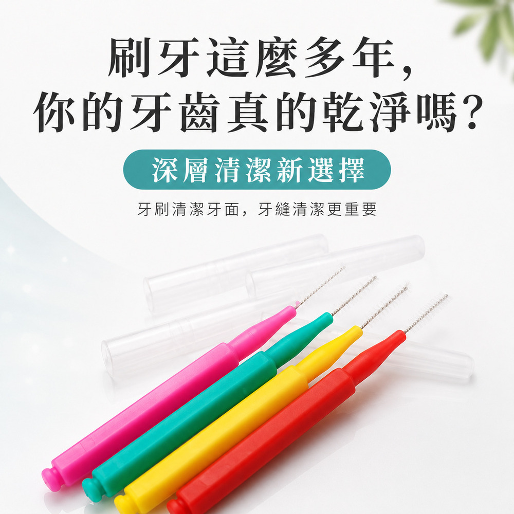 直型牙縫清潔刷 正畸牙套專用牙間刷 一次性齒縫清潔棒 顏色隨機出貨