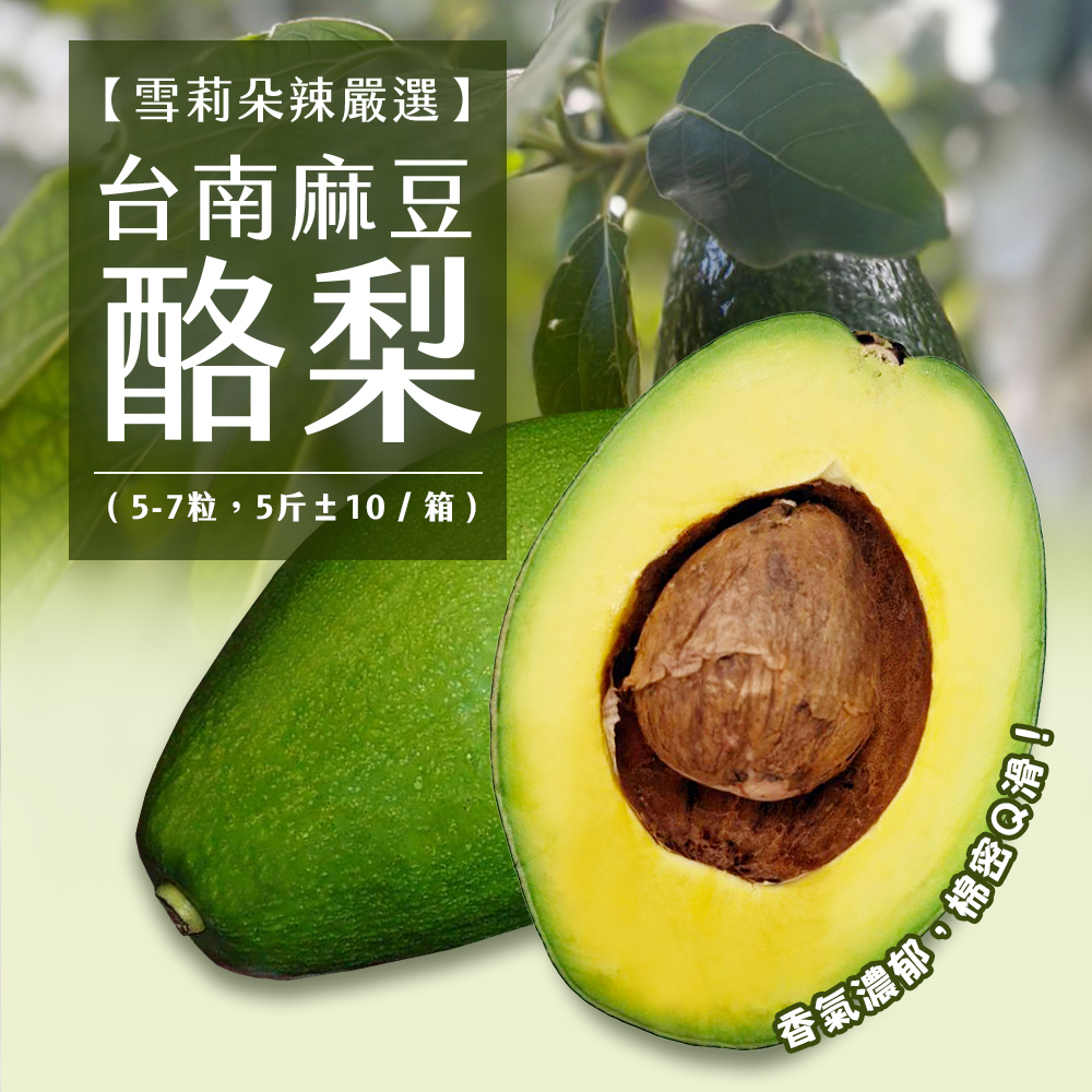 【雪莉朵辣嚴選】台南麻豆酪梨 5斤(5-7顆) /箱