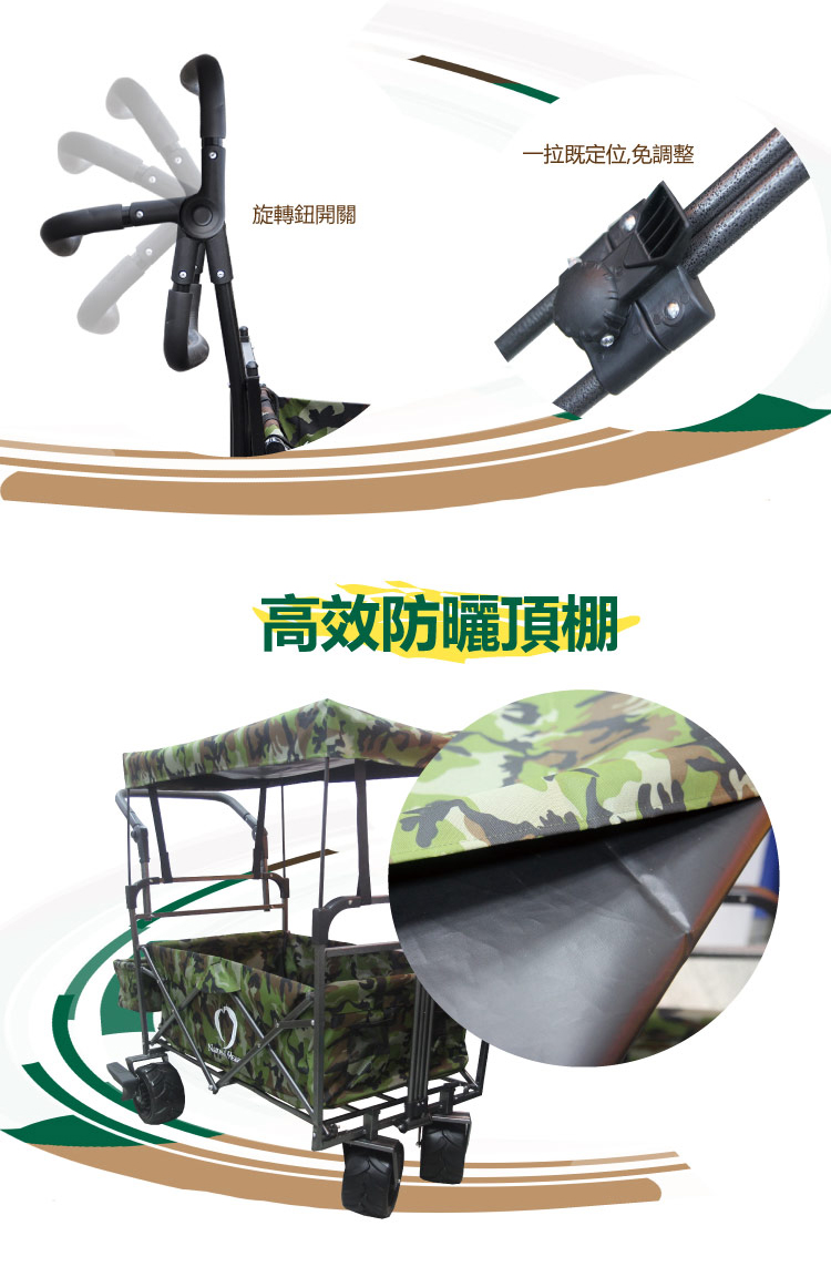 【Natural Heart】旗艦款後煞露營推車