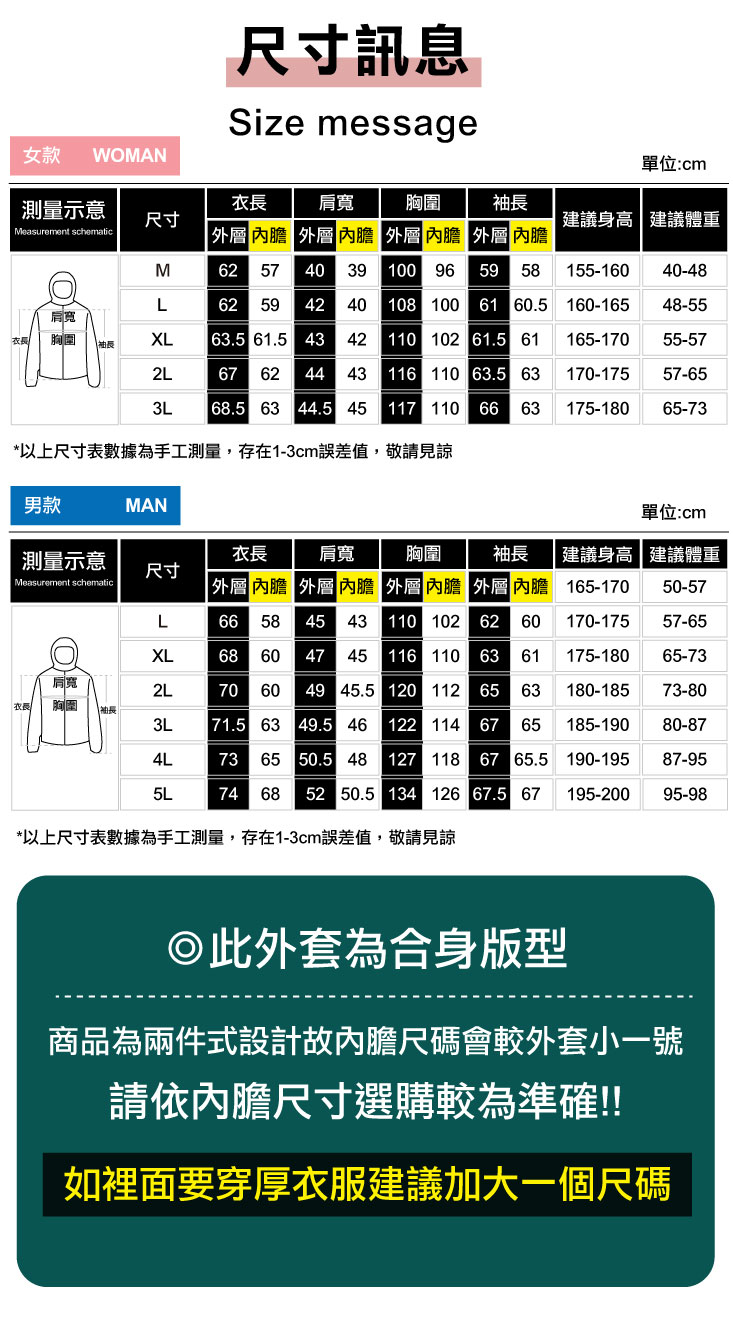 【ANDYMAY2】三穿防風抗寒極暖絨衝鋒外套 男女情侶版 尺寸任選