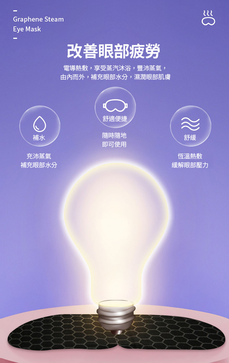 石墨烯溫感熱敷蒸氣眼罩