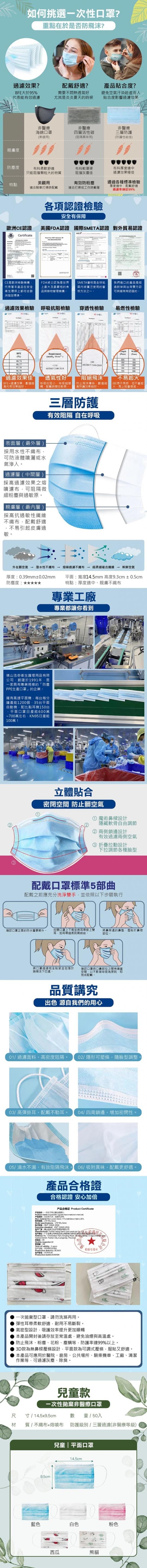 兒童歐盟正三層防護口罩