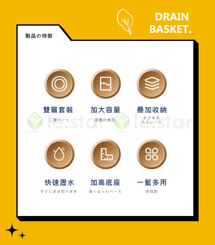 【FaSoLa】多用途二合一雙層瀝水籃