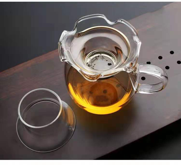 茶湯生蓮耐熱玻璃茶漏濾茶器