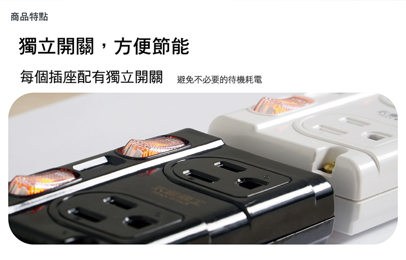 【太星電工】大間距3P二開二插分接式插座 壁插 轉接頭