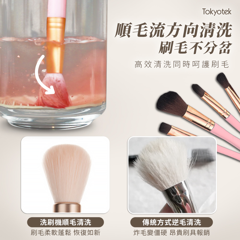 【東京電通】速乾化妝刷清洗機(化妝刷電動清洗機 贈矽膠套 矽膠摺疊碗)