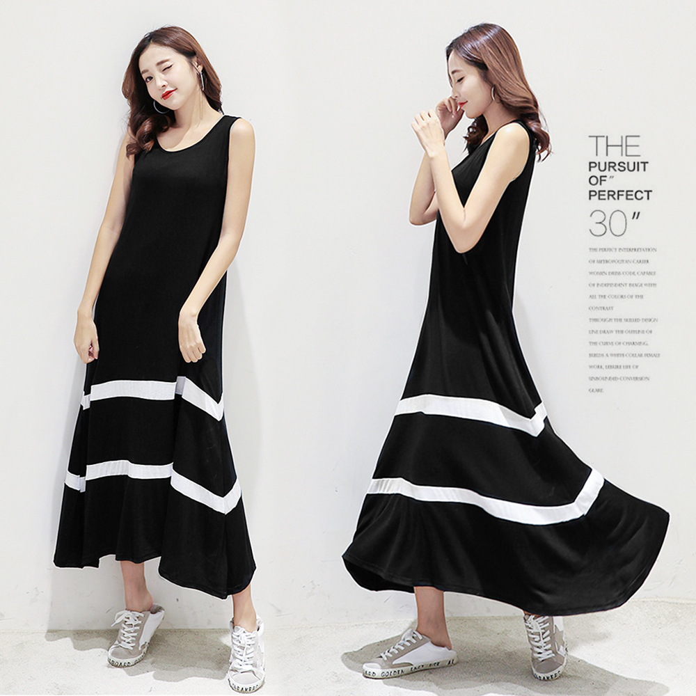 寬鬆莫代爾涼爽親膚連身裙 冰絲裙 涼感洋裝 連身裙 親膚舒適