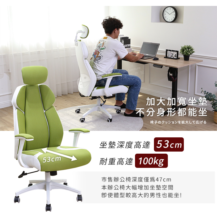 3D舒適包覆人體工學電競辦公椅