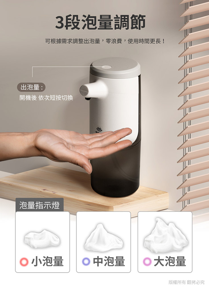 可壁掛自動感應洗手機 OO-N21X3 450ml大容量 USB充電式設計