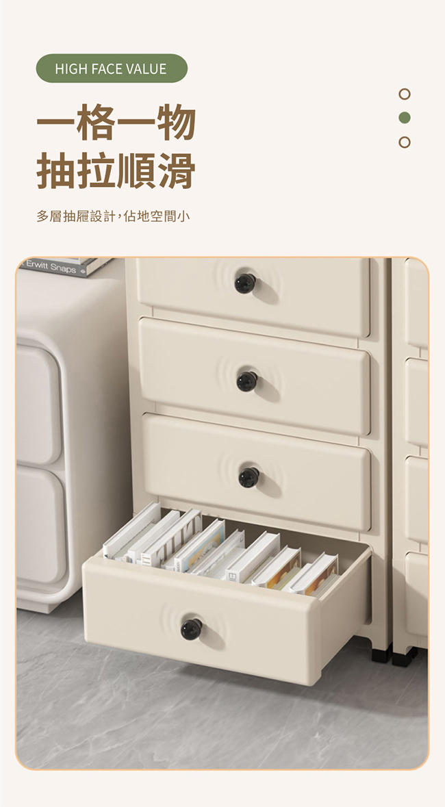 【IDEA】全白簡約五層抽屜收納櫃