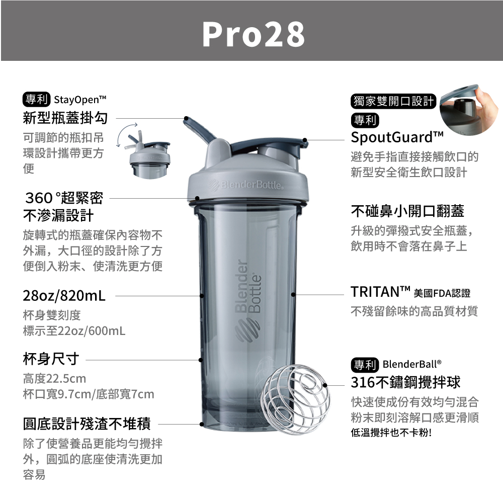 【Blender Bottle】Tritan搖搖杯-Pro28系列 美國原裝進口