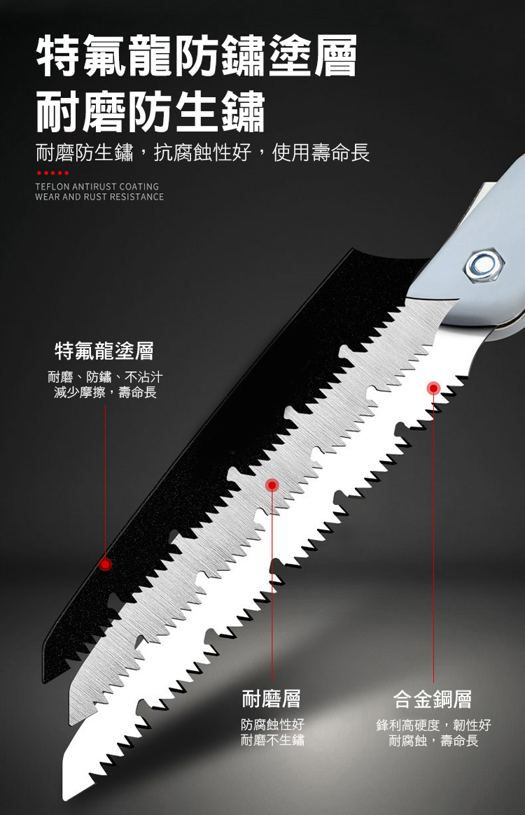 戶外手工折疊三面磨齒鋸