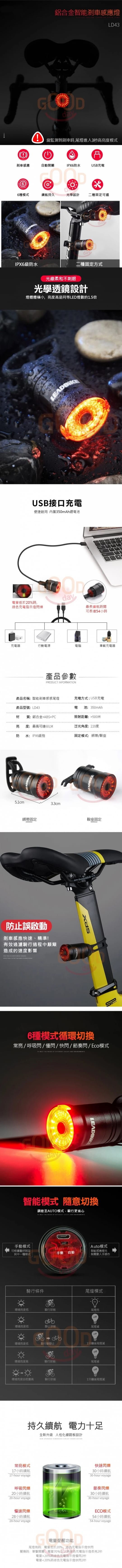 【Gooday】智能感應式自行車尾燈